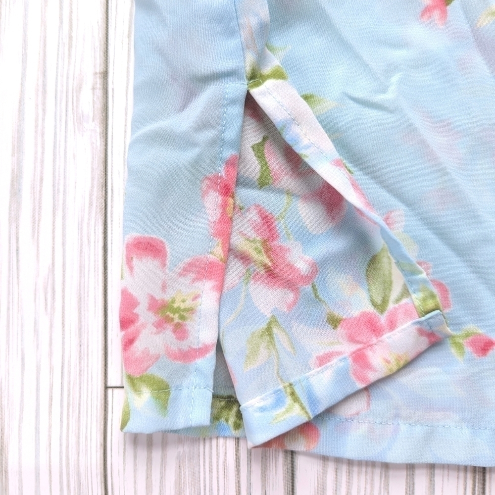 Oscar De La Renta Pink Label Floral Button Down Tank Vest in Blue Size XS - Picture 9 of 12